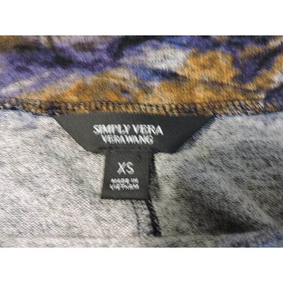 Simply Vera Multi Color Sweater Cowl Neck Drape Front Sz XS - Picture 7 of 7